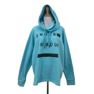 Under Armour Hoodie Womens XL Extra Large Sky Blue Threadborne Fleece Sweatshirt